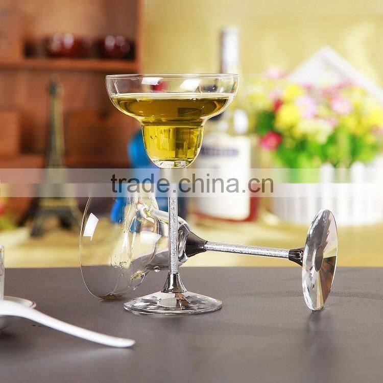 Stocked,Eco-Friendly Feature and Glass Drinkware Type Diamond Shaped Whisky Glass Gold Color Stem Using Wendding