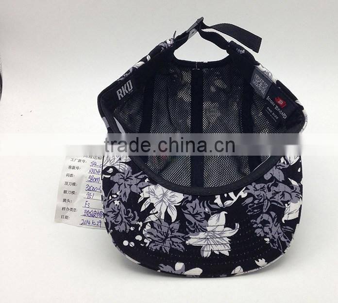 Wholesale Oem Cheap Custom Flat Brim Floral Wholesale Winter Corduroy 5 Panel Camper Hat
