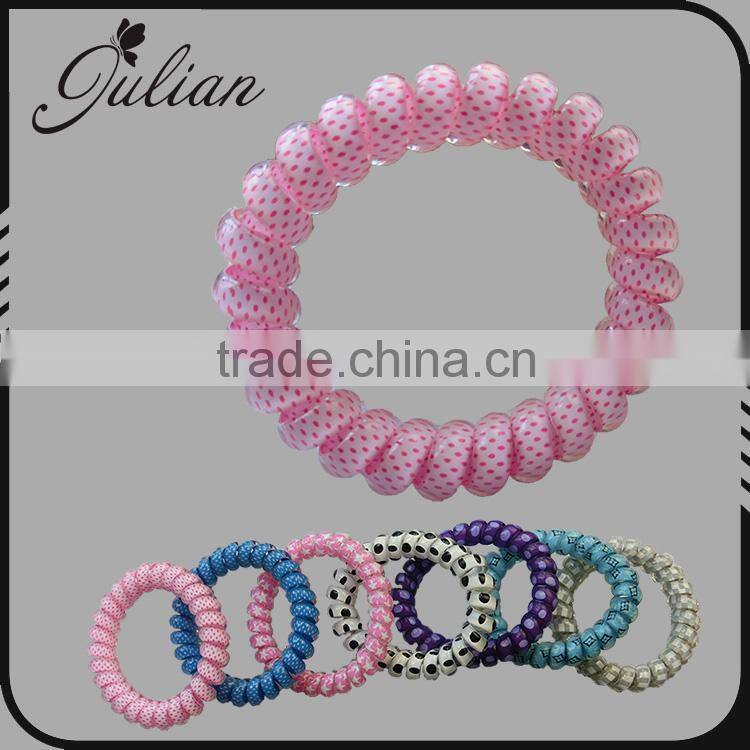Elastic Circle Hair Tie Ponytail Holder Band Multi color Telephone Wire Cord Elastic Head Tie Hair Band color random FHHTA0022