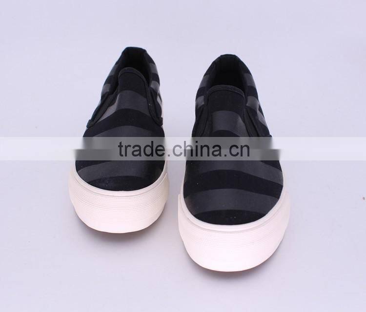 striped printed upper rubber sole platform slip on women sneakers cheap casual canvas shoes 2016, shoes women ladies