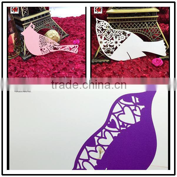 Bird laser cut art paper party table decoration place card wholesale