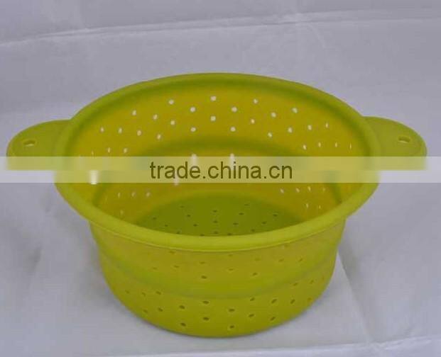 Silicone handle foldable colander