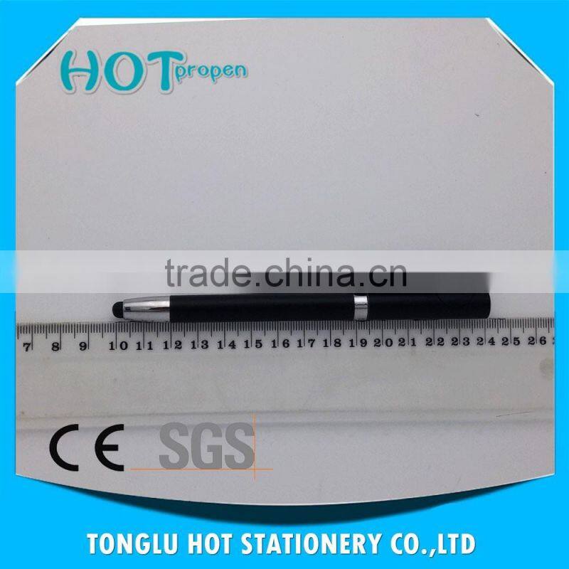 spray paint colored barrel, wide chrome ring with black big clip,twist touch pen