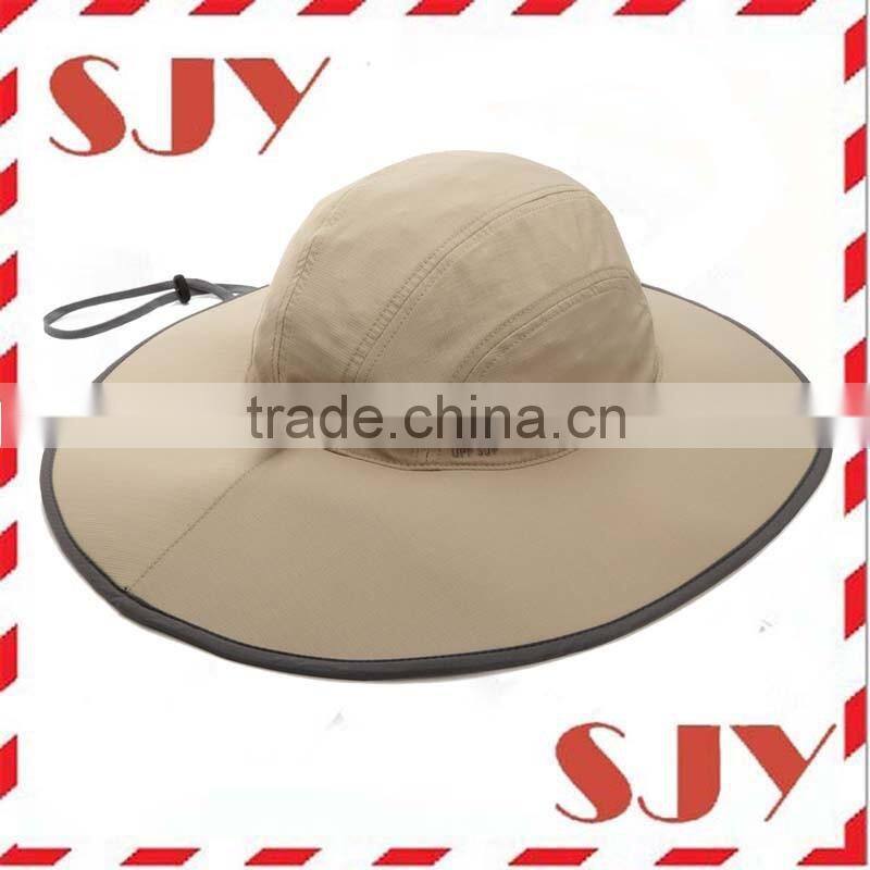 100% polyester dri fit wide brim folding women sun hats