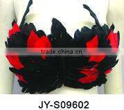 colored feather sexy bra