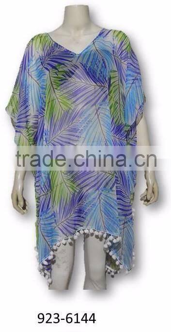 printed poly chiffon beach wear