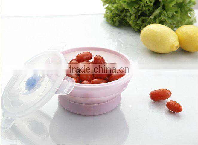 2013 hot selling food grade silicone collapsible hot case lunch box