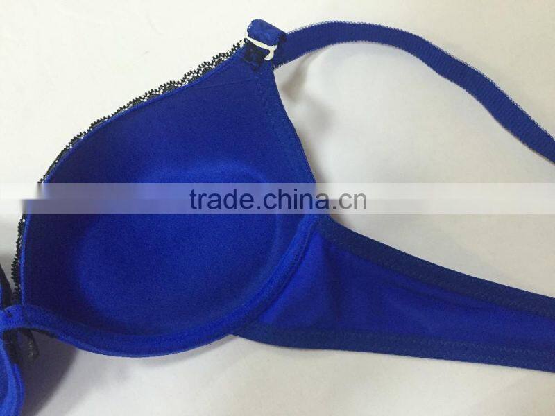 Beautiful Bra Sexy Bra Design Classic Solid Color Lace Trim Push up Silicone Bra