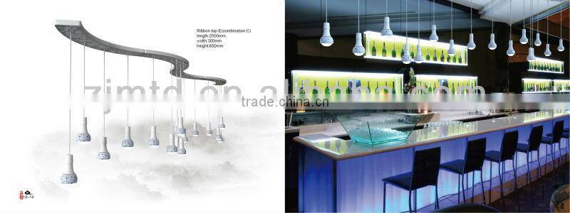 LED crafts,led droplight LED ceramic lamp ,LED ceramic bulb,ceramic holder ,indoor droplight"Annular top"