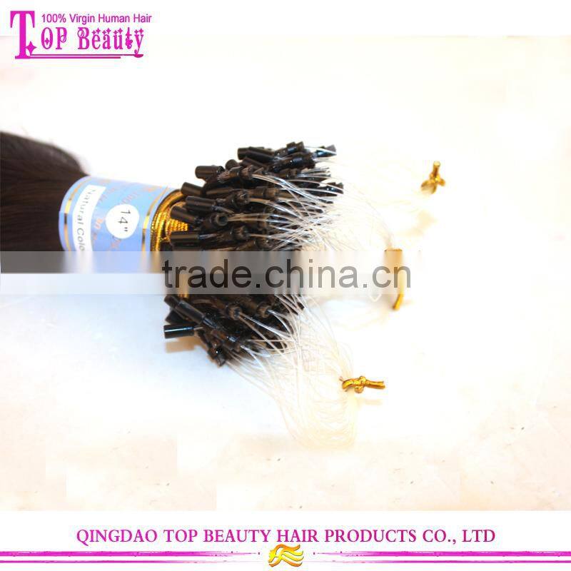Qingdao hot sale body wave micro loop hair extension 8a grade human hair micro loop hair extension