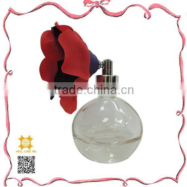 Popular wedding gift set 50ml perfume with red bulb sprayer bottle
