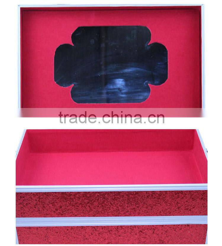 Personalized Red Sequin Aluminum Makeup Vanity Box With Lock