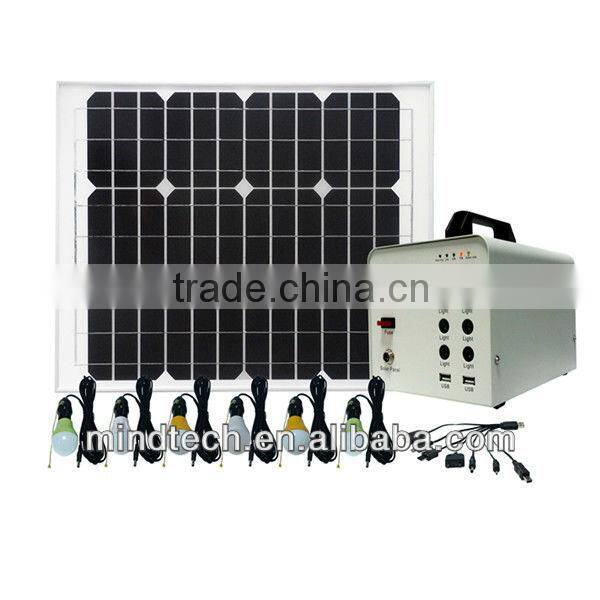 solar power generator and solar home system with 40w solar panel for 12v led lighting charging by sunlight