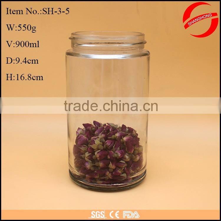 900ML 30OZ Nuts Packing Glass Jam Jars With Plastic Lids