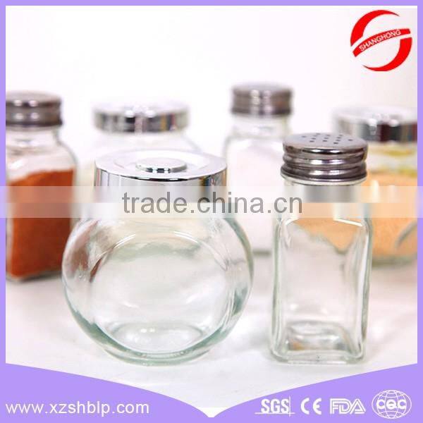 Set of glass jar for candy food srorage with cap