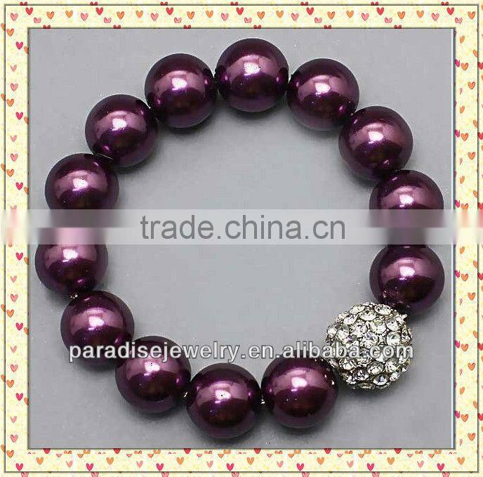 2012 Colorful handmade stretch crystal charm beaded Bracelet-14pcs/row-B22037-11