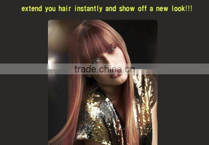 dark Brown Human Clip Hair Weft - Double Drawn Human Hair