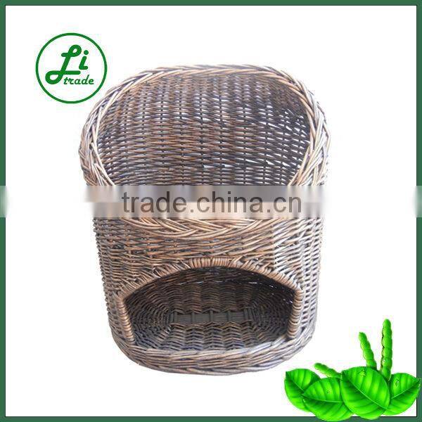lovely double decker wicker dog house