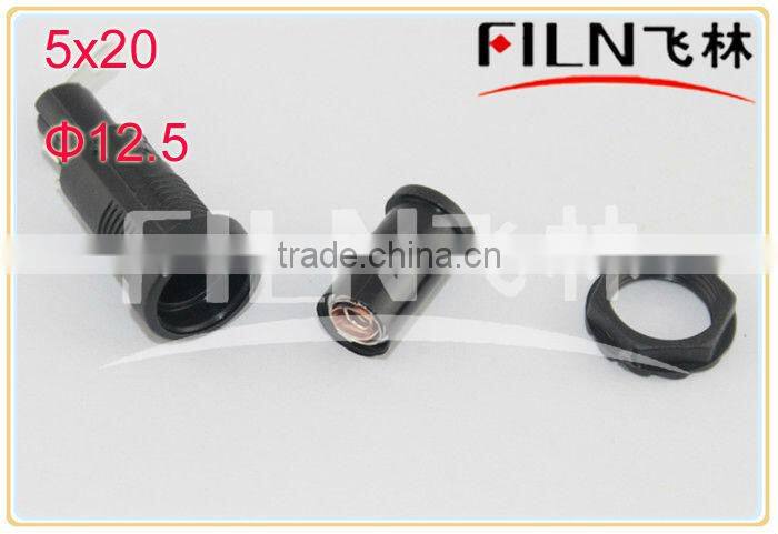 R3-11 black in-line fuse holder 5*20 12.5mm install hole