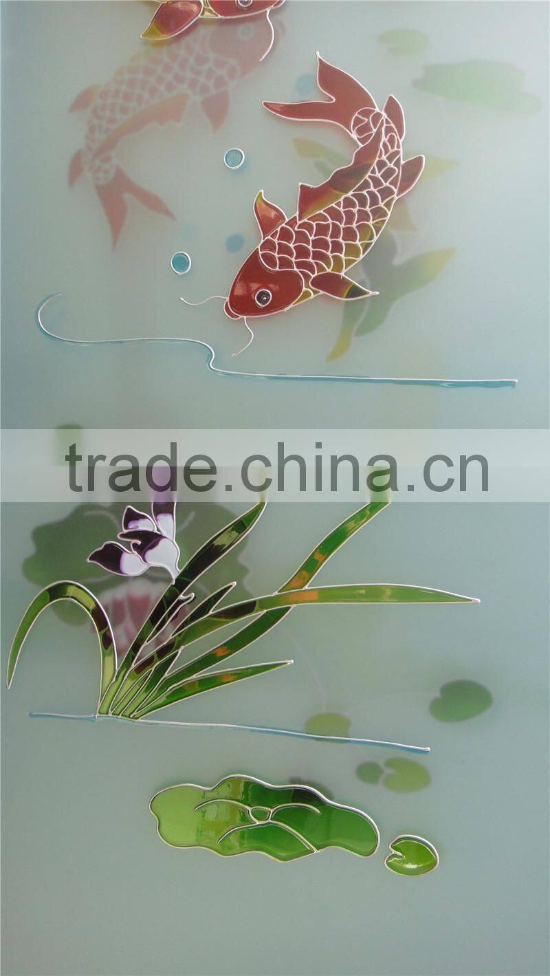factory frosted pattern art bathroom door glass