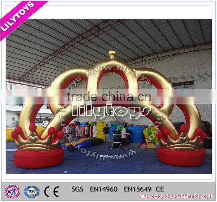 Beautiful golden decoration wedding arch, inflatable wedding door, CE passed inflatable arch