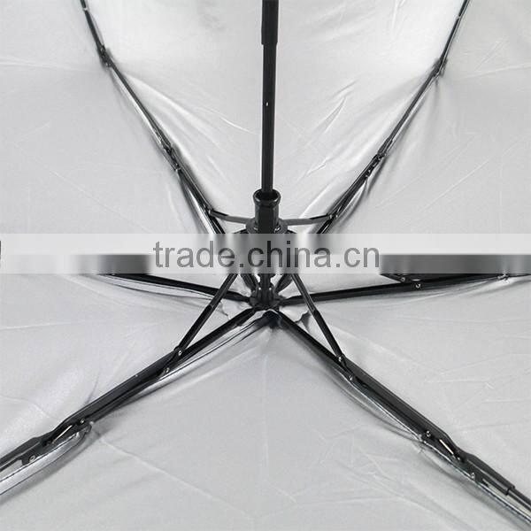 high quality J-hook customer LOGO 3 folding umbrella
