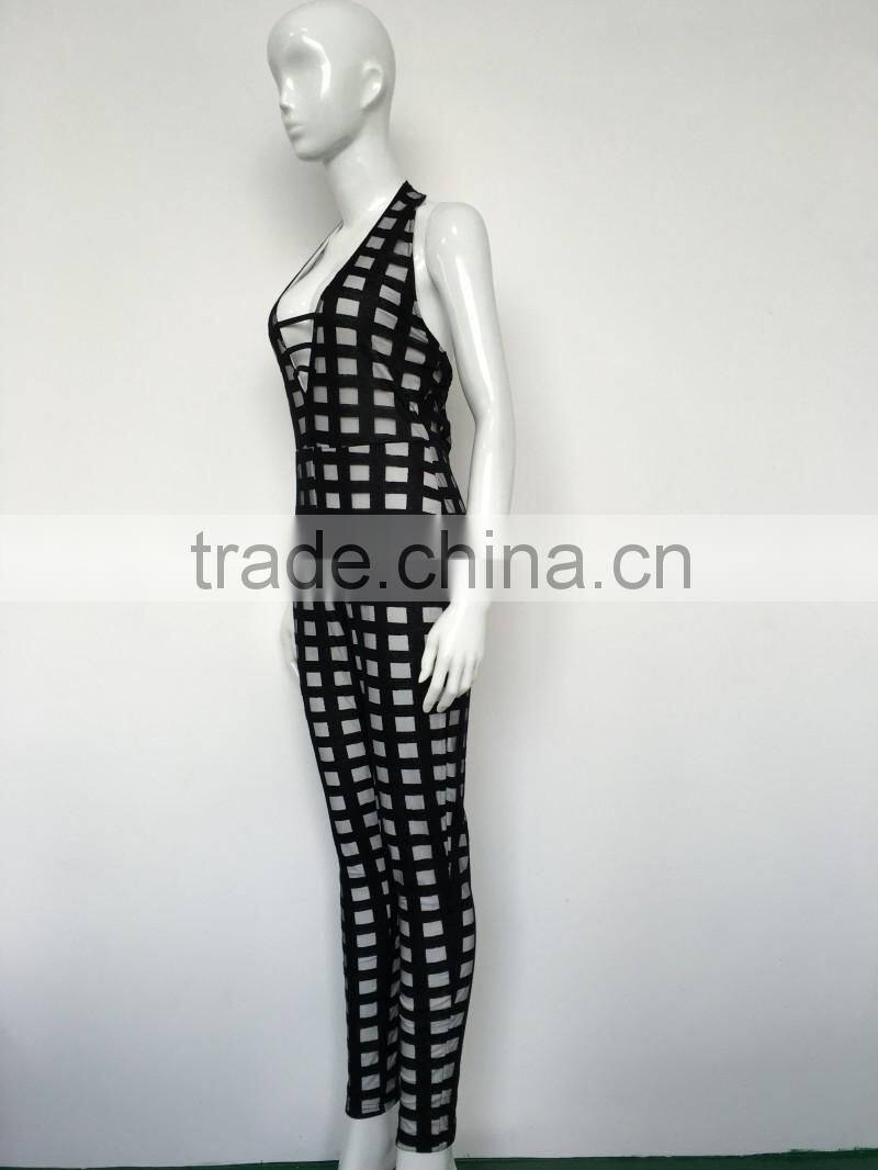 Bonvatt Sexy burning deep V black conjoined nightclubs for woman