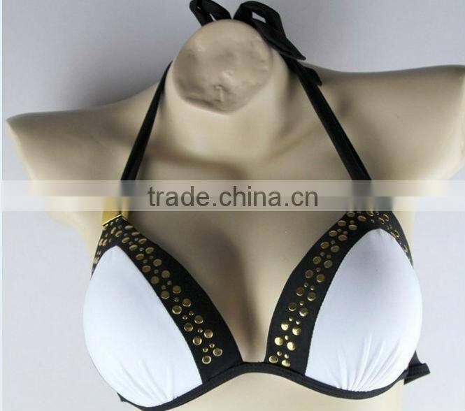 New Arrival 2014 Newest Black White Sexy Bikini For Mature Women Thong Bikini Swimsuit Sexy Striped Bikini Swimsuit