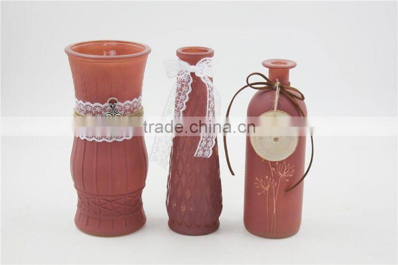 Imitation porcelain colored thin glass vase