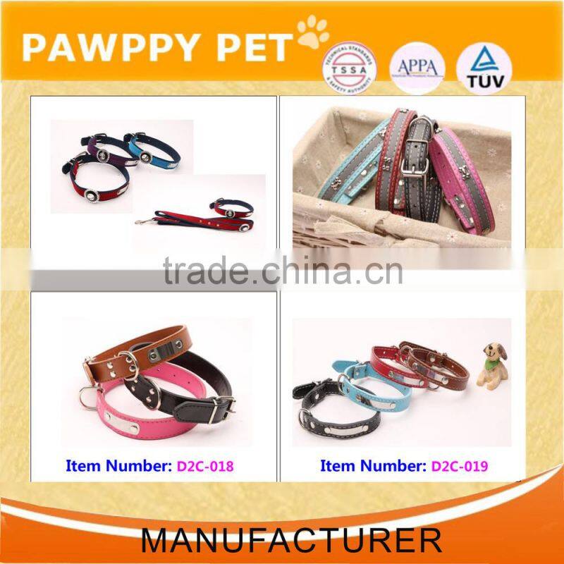 SOFT LEATHER DOG COLLAR FLOWER COLOUR PADDED MULTIPLE COLOURS