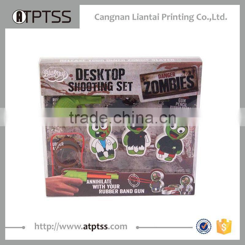 Wholesale bb gun game set Desktop shooting set annihilate with your rubber band gun pencil