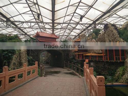 Horticulture Construction High Glass Covered Commercial Greenhouse For Entertainment