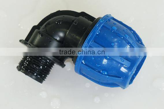 pp compression BSP thread 90 degree male elbow
