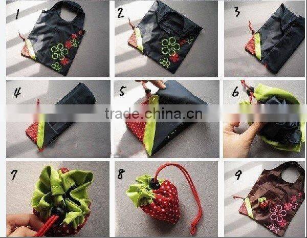 Promotional 190T polyester Fruit Folding Bag christmas bag