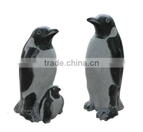 Black Granite Stone Penguin Sculpture