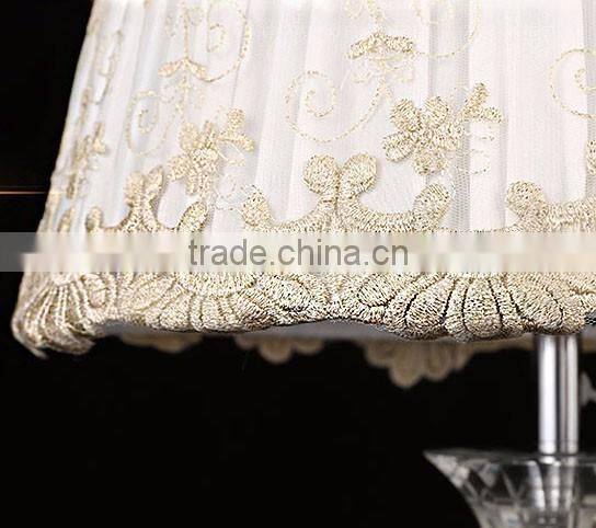 Graceful lace lampshade clear K9 crystal table lamp