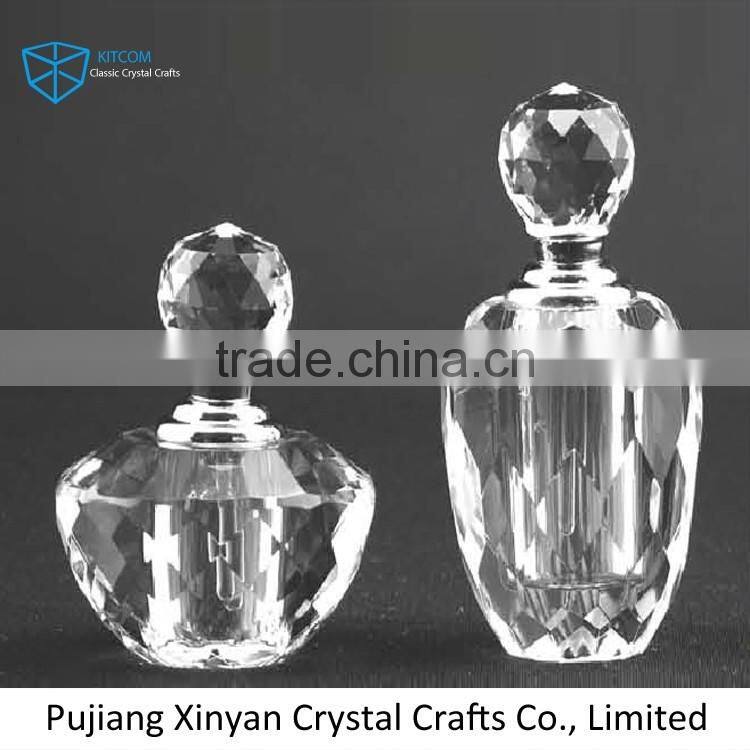 Modern style different types crystal round perfume bottle with good prices