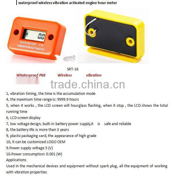 waterproof hour tach meter for 2 or 4 stroke gas engine