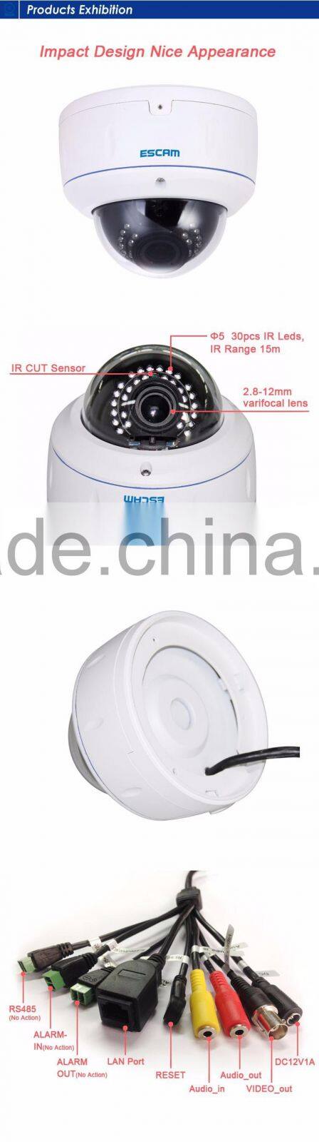 Escam HD3500V 3.0 Megapixel 2.8-12 mm lens Vandal proof Waterproof IP CCTV Camera Varifocal IP Camera