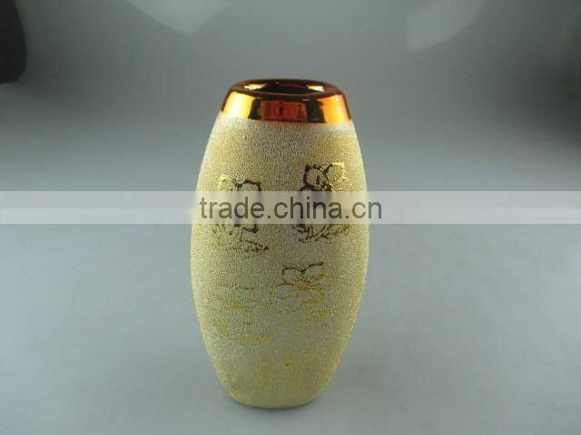 mordern design golden porcelain type vase for home decoration