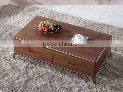 French classical wooden console table with drawers