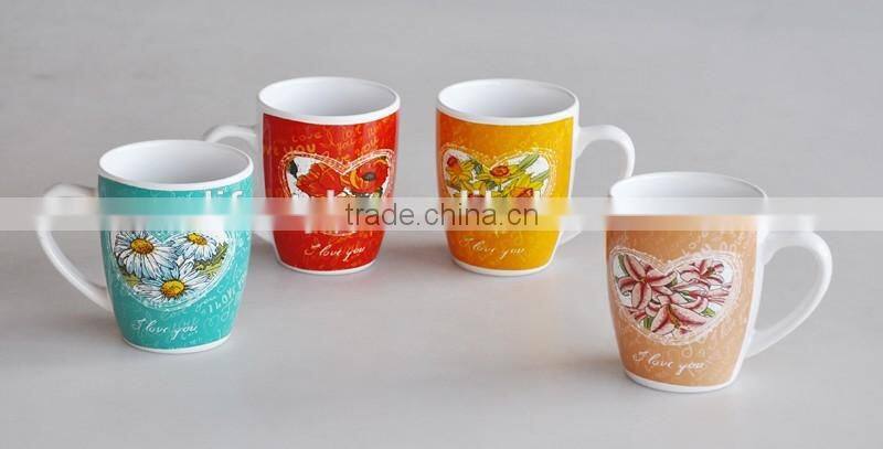 ceramic promotional mug with 4C decal,330ml promotional mug with printing,stoneware mug for promotion