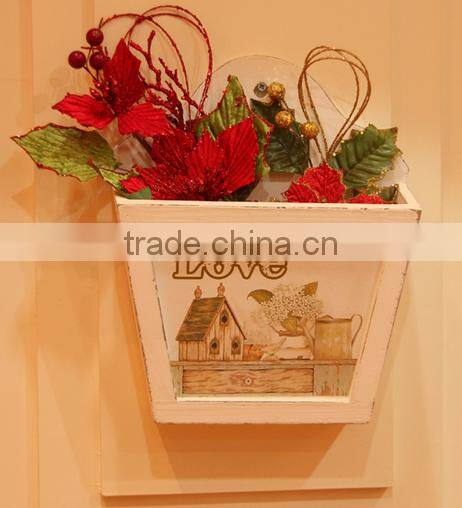 wooden wall-mounted flowerpot multi-functional wooden flower pot