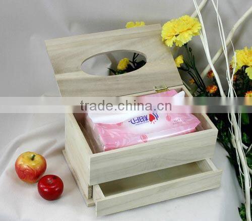 double Wooden antique wholesale tissue box