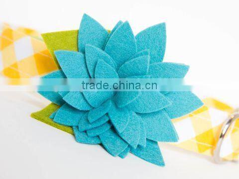 2017 new fashion hot cheap craft wholesale handmade felt decorative headbands fabric flower garment accessories for hat and cap