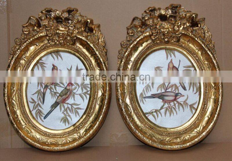 Small size oval shape frame with handmade painting