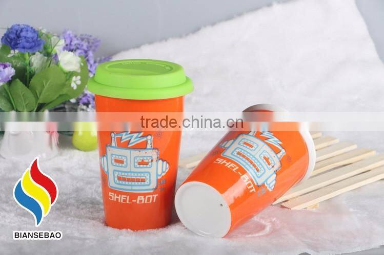 fda passed 350ml ceramic travel cup with OEM design