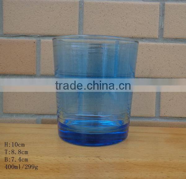 400ml machine pressed glass cup with spray color