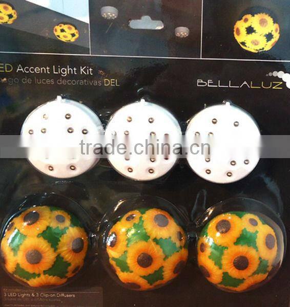 3" Sunflower night light with remote control