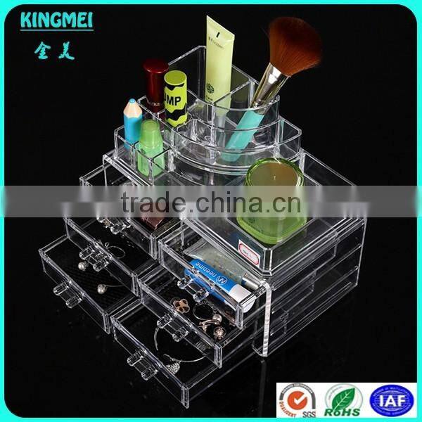 Acrylic Clear Makeup Organiser Cosmetic Storage 4 Drawers Jewellery Box